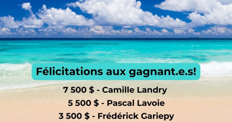 Annonce gagnants